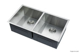 304 Stainless Steel Undermount Topmount Kitchen Laundry Sink - 865 x 440mm - 45-Degree Angle