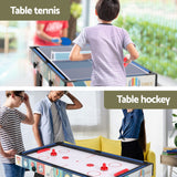 4-in-1 Soccer Table Foldable Game Foosball Table Tennis Pool Hockey - 45-Degree Angle