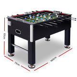 5FT Soccer Table Foosball Football Game Home Family Party Gift Playroom Black - Front View