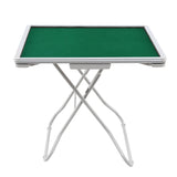 Folding Mahjong Table for Home with 4 Drawers and Cup Holders Green - Side View