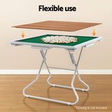Folding Mahjong Table for Home with 4 Drawers and Cup Holders Green - 45-Degree Angle
