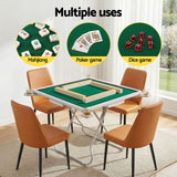 Folding Mahjong Table for Home with 4 Drawers and Cup Holders Green - Rear View