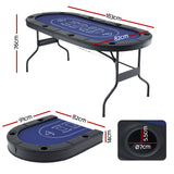 Poker Table Top Folding Poker Table 8 Player 183cm - Front View