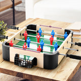 Portable Mini Foosball Soccer Table for Family Fun and Parties - Compact Tabletop Game for Kids and Adults - Close-Up Angle