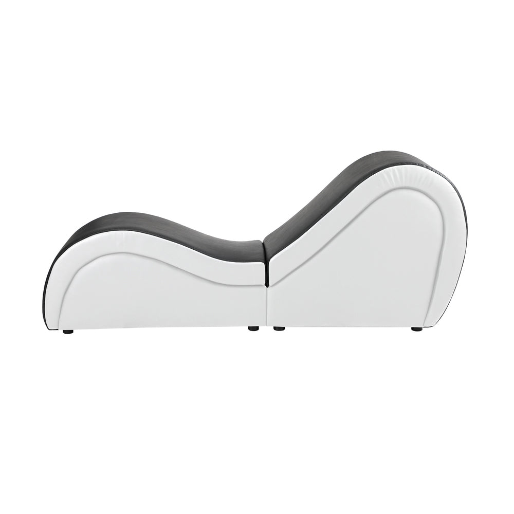 Oikiture Tantra Sofa Love Seat Chaise Lounge Couples Yoga Bed BK&WH