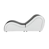 Oikiture Tantra Sofa Love Seat Chaise Lounge Couples Yoga Bed BK&WH - Top-Down View