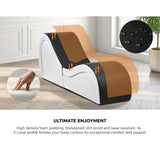 Oikiture Tantra Sofa Love Seat Chaise Lounge Couples Yoga Bed BK&WH - Front View