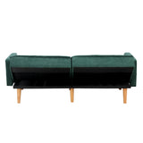 Oikiture Sofa Bed Velvet 3-Seater Green