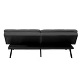 Oikiture Sofa Bed Futon Lounge Couch Convertible Polyester 3-Seater Grey - Front View