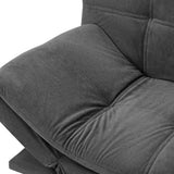 Oikiture Sofa Bed Futon Lounge Couch Convertible Polyester 3-Seater Grey - Rear View