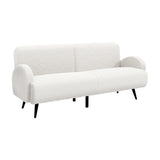 Oikiture Sherpa Sofa Luxury 3 Seater Fleece White