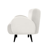 Oikiture Sherpa Sofa Luxury 3 Seater Fleece White - Close-Up Angle
