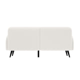 Oikiture Sherpa Sofa Luxury 3 Seater Fleece White