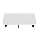 Oikiture Sherpa Sofa Luxury 3 Seater Fleece White - Front View