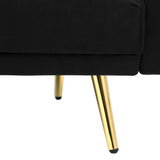 Oikiture 3-Seater Sofa Bed Velvet Black