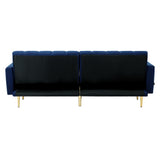 Oikiture 3 Seater Sofa Bed Velvet Blue