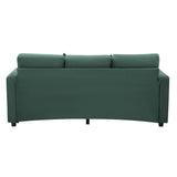 Oikiture 3 Seater Sofa Lounge Set Modular Couch Drawers&Ottoman Velvet Green - Rear View