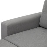 Oikiture Sofa 3 Seater Chaise Modular Couch Drawers Ottoman Fabric
