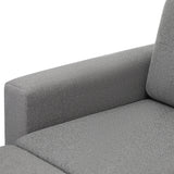 Oikiture Sofa 3 Seater Chaise Modular Couch Drawers Ottoman Fabric - Front View
