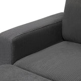 Oikiture 3 Seater Sofa Modular Couch Drawers Ottoman Velvet - 45-Degree Angle