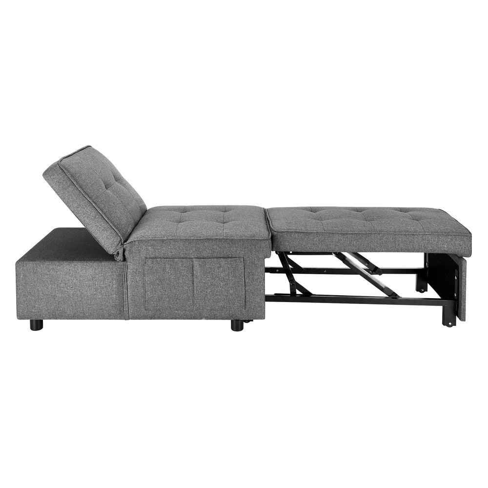 Oikiture 4 in 1 Convertible Sofa Bed Ottoman Couch Lounge Linen
