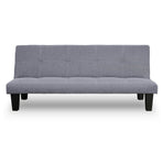 Sarantino 2 Seater Modular Linen Fabric Sofa Bed Couch - Dark Grey