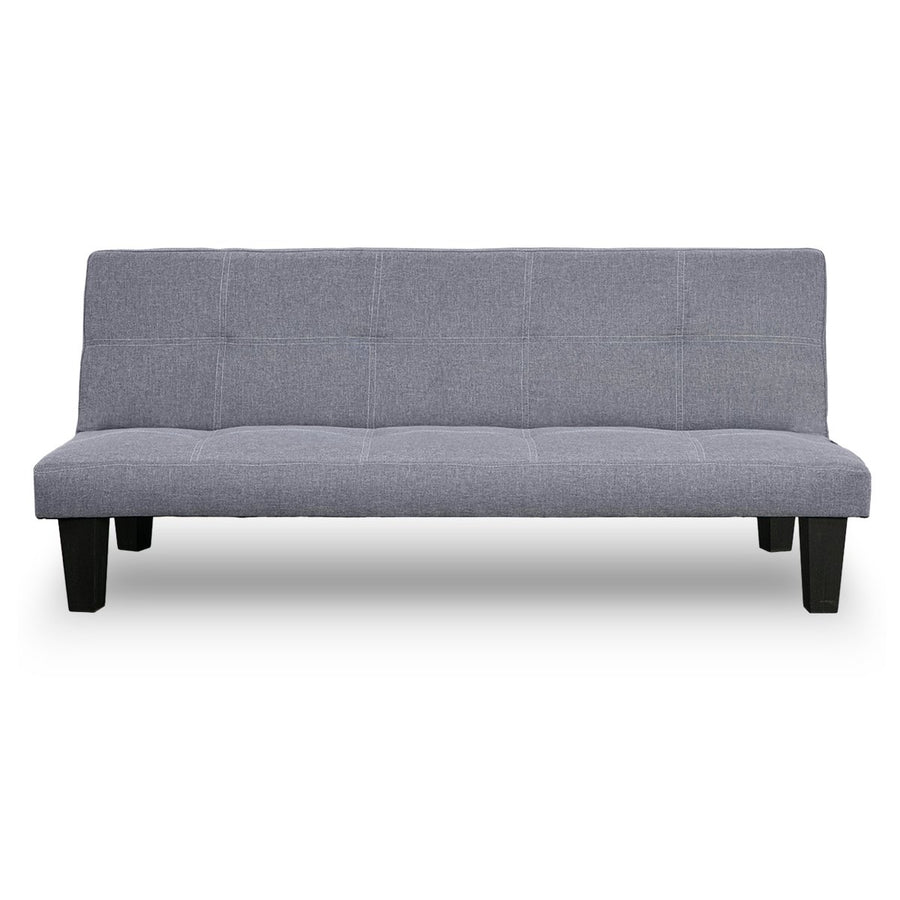 Sarantino 2 Seater Modular Linen Fabric Sofa Bed Couch - Dark Grey