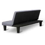 Sarantino 2 Seater Modular Linen Fabric Sofa Bed Couch - Dark Grey