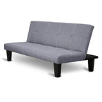 Sarantino 2 Seater Modular Linen Fabric Sofa Bed Couch - Dark Grey