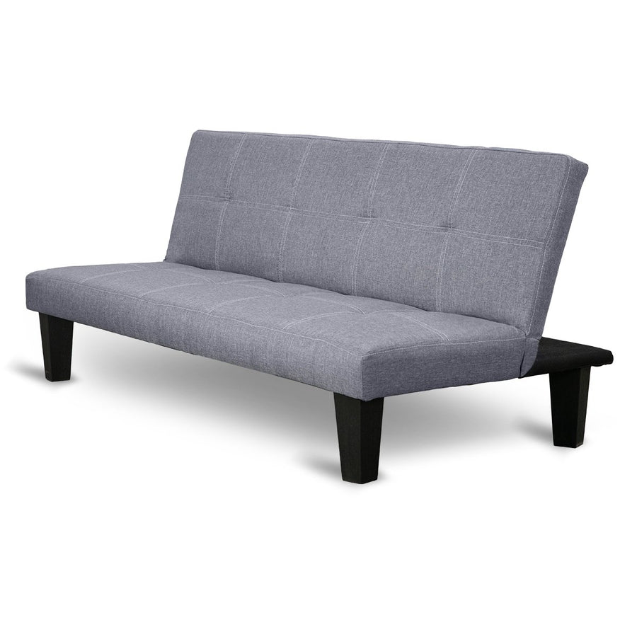 Sarantino 2 Seater Modular Linen Fabric Sofa Bed Couch - Dark Grey