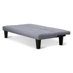 Sarantino 2 Seater Modular Linen Fabric Sofa Bed Couch - Dark Grey