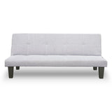 Sarantino 2 Seater Modular Linen Fabric Sofa Bed Couch Light Grey