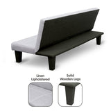Sarantino 2 Seater Modular Linen Fabric Sofa Bed Couch Light Grey