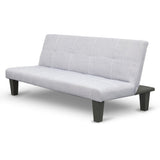 Sarantino 2 Seater Modular Linen Fabric Sofa Bed Couch Light Grey - Front View