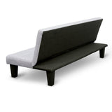 Sarantino 2 Seater Modular Linen Fabric Sofa Bed Couch Light Grey