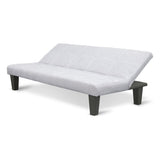Sarantino 2 Seater Modular Linen Fabric Sofa Bed Couch Light Grey