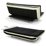Sarantino Faux Leather Upholstered 3 Seater Sofa - Dual Colour - Front View