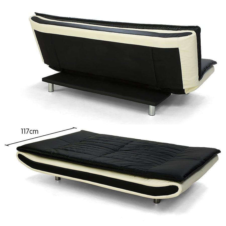 Sarantino Faux Leather Upholstered 3 Seater Sofa - Dual Colour