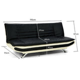 Sarantino Faux Leather Upholstered 3 Seater Sofa - Dual Colour - Rear View