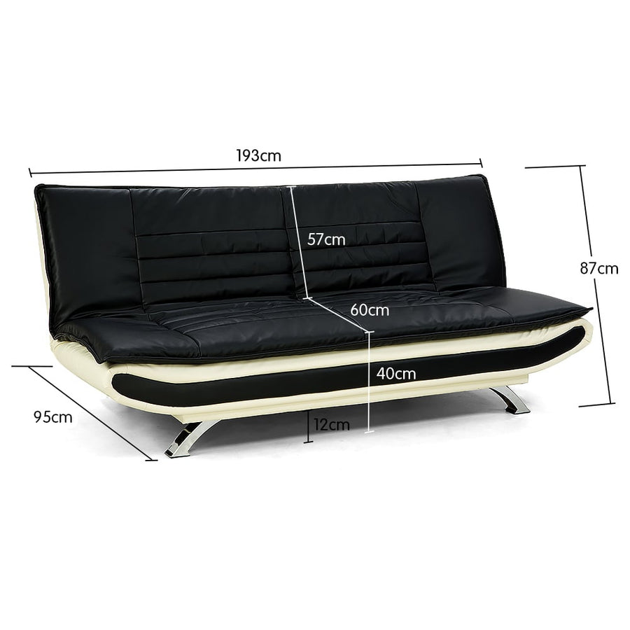 Sarantino Faux Leather Upholstered 3 Seater Sofa - Dual Colour