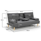 Sarantino Linen Fabric Sofa Bed Lounge Couch Futon - Dark Grey - Extra Image