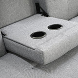 Sarantino Linen Fabric Sofa Bed Lounge - Light Grey - Rear View