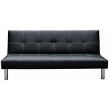 Sarantino 3 Seater Faux Leather Sofa Bed Couch - Black - Rear View