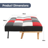 3 Seater Modular Linen Fabric Wood Sofa Bed Couch - Multi-colour - Top-Down View