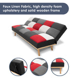 3 Seater Modular Linen Fabric Wood Sofa Bed Couch - Multi-colour - 45-Degree Angle