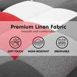 3 Seater Modular Linen Fabric Wood Sofa Bed Couch - Multi-colour - Close-Up Angle