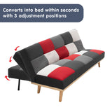 3 Seater Modular Linen Fabric Wood Sofa Bed Couch - Multi-colour - Low Angle