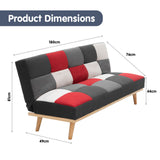 3 Seater Modular Linen Fabric Wood Sofa Bed Couch - Multi-colour - Side View