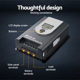 Giantz 50A MPPT Solar Charge Controller Auto 12V/24V Battery Regulator Bluetooth - Close-Up Angle