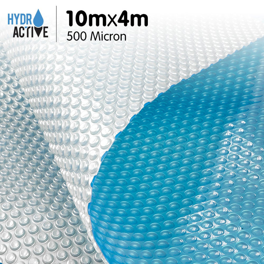 500 Micron Solar Swimming Pool Cover - Blue/Silver 10m x 4m